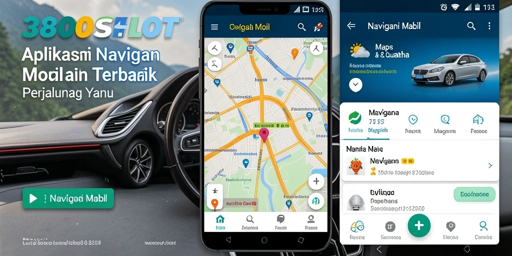 Antarmuka pengguna 380SLOT yang sederhana dan jelas untuk navigasi mobil.