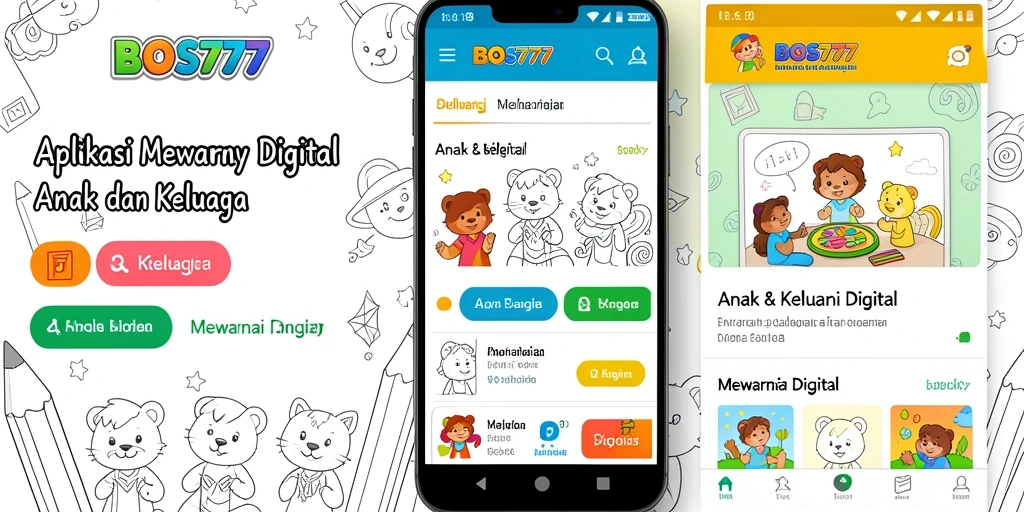Antarmuka mewarnai digital yang cerah dan menarik.