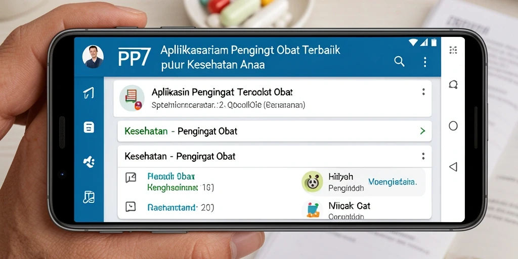Tampilan antarmuka PP7 yang menarik dan fungsional untuk pengingat obat.