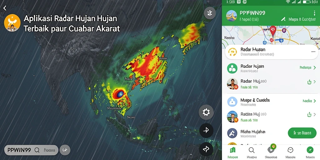 Tampilan antarmuka utama PPWIN99 menampilkan peta cuaca terkini.
