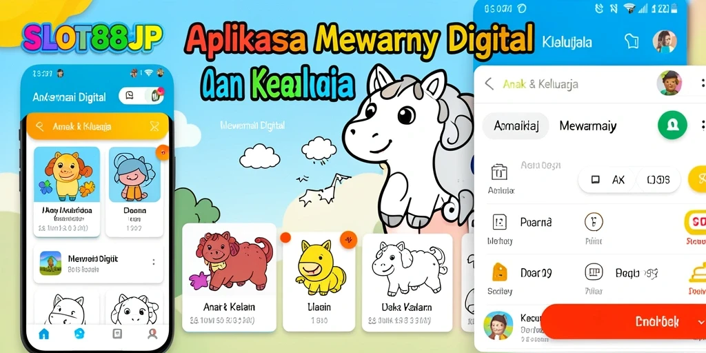 Screenshot SLOT88JP menampilkan antarmuka mewarnai yang ramah anak.