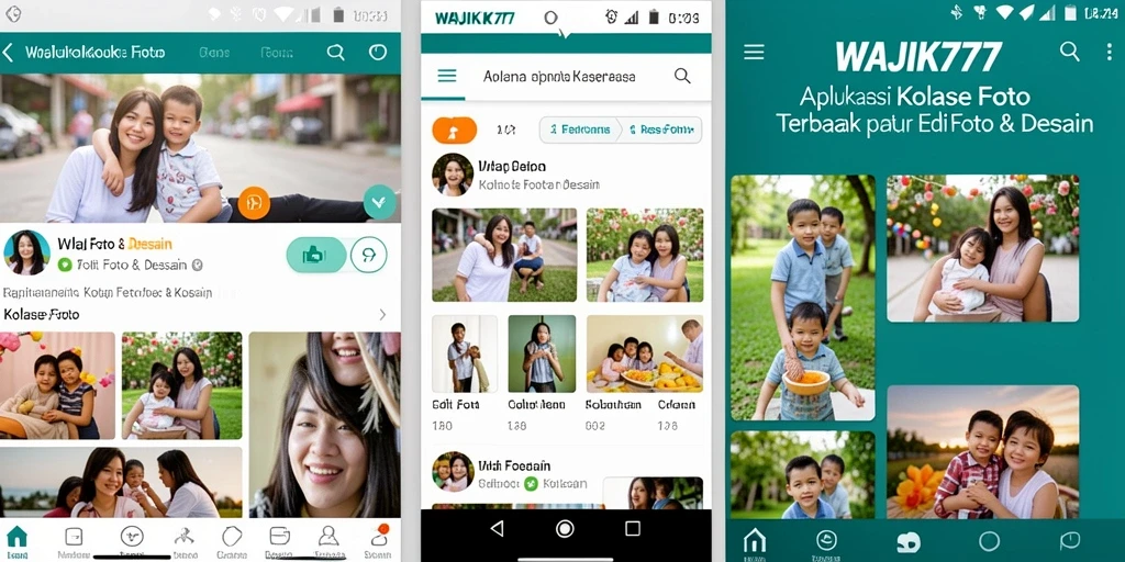 Tampilan antarmuka WAJIK777 yang intuitif untuk kolase foto.