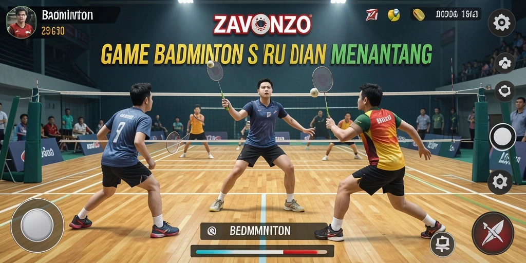 Antarmuka ZAVONZO yang menawan dengan elemen Badminton.