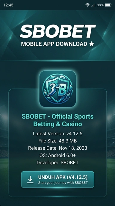 Tampilan halaman APK sbobet
