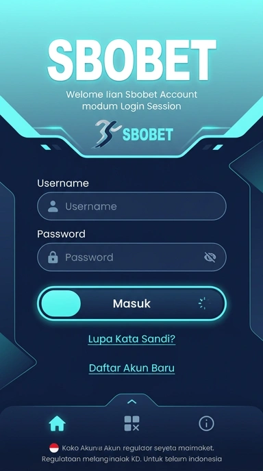 Tampilan halaman login sbobet